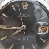 ROLEX OYSTERDATE Ref.6494 Black Gilt Dial Roulette Date