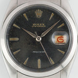 ROLEX OYSTERDATE Ref.6494 Black Gilt Dial Roulette Date