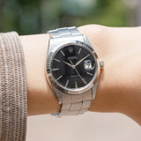 ROLEX OYSTERDATE Ref6694 Black Gilt Dial