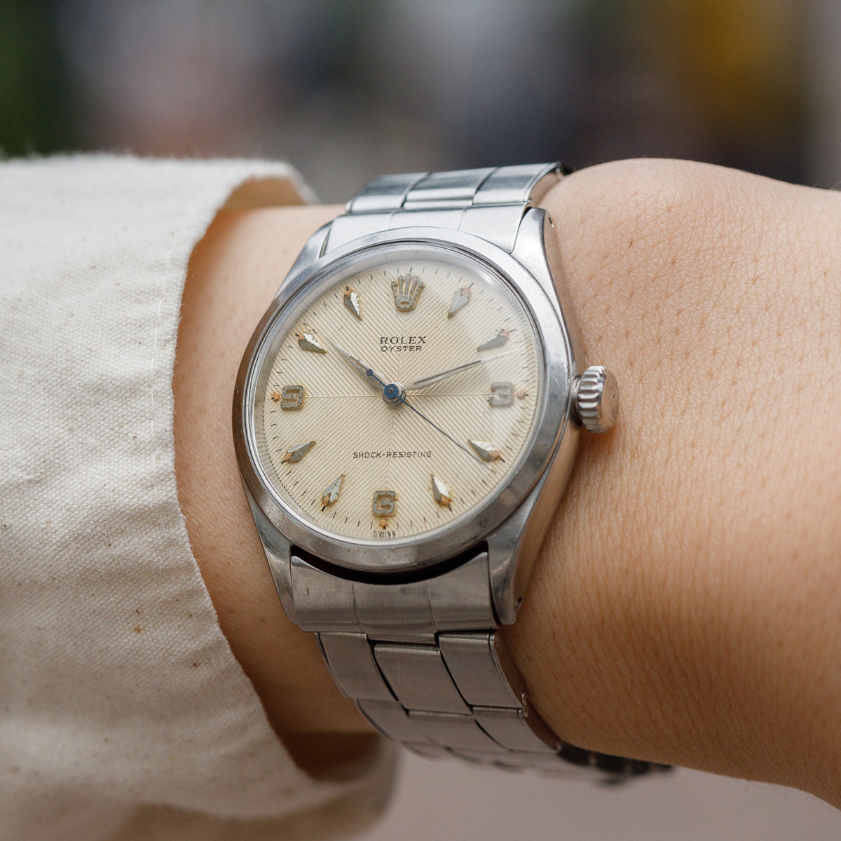 ROLEX OYSTER Ref.6480 Herringbone Dial with Expansion Bracelet