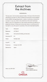 OMEGA Ref.CK 785 AF engraving sector dial Extract from the Archives