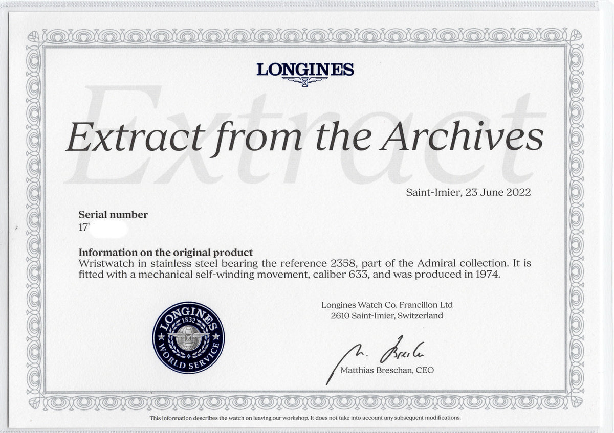 LONGINES ADMIRAL Ref.2358 NOS