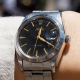 ROLEX OYSTERDATE Re.6694 Black Gilt Dial