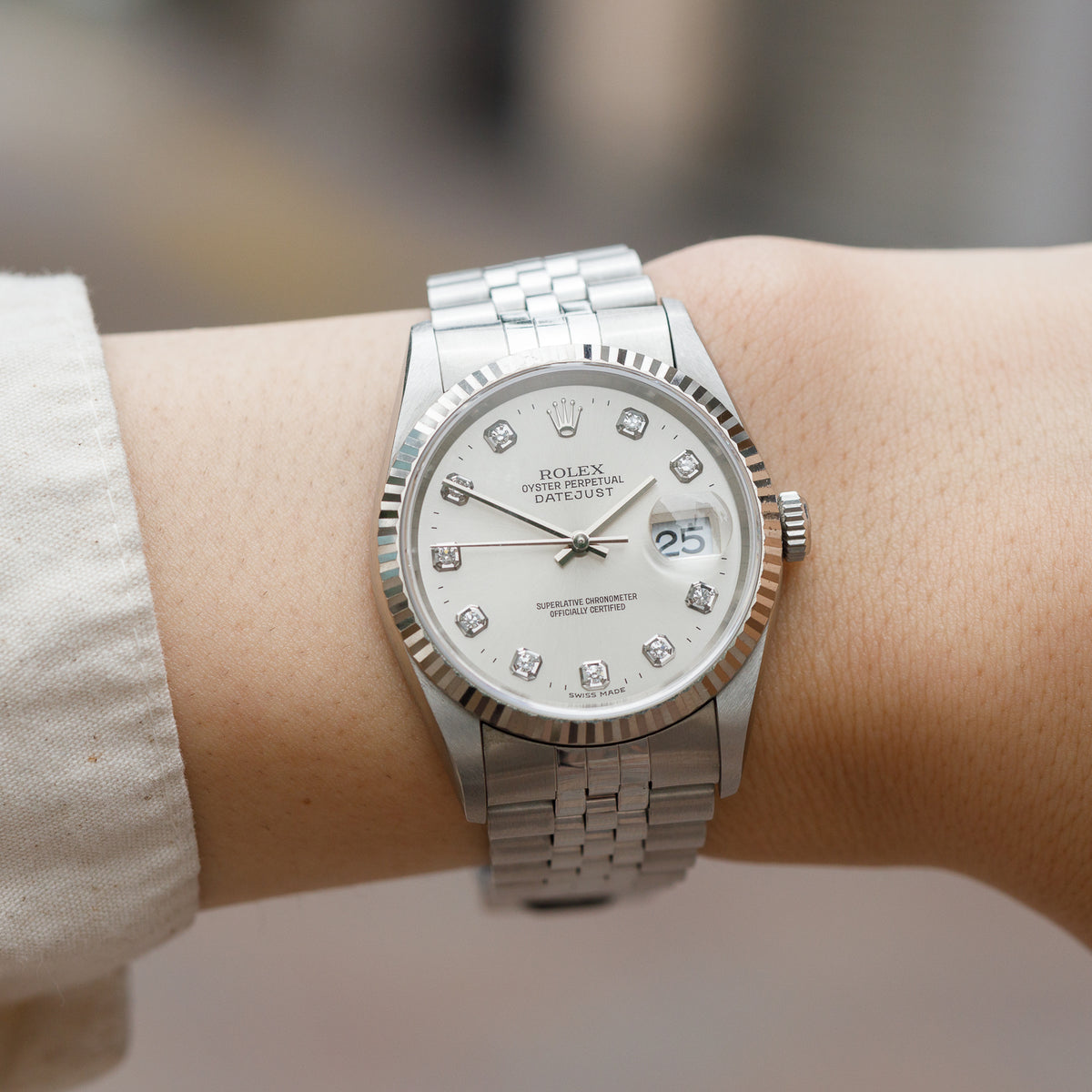ROLEX DATEJUST Ref.16234G 10 Points Diamond