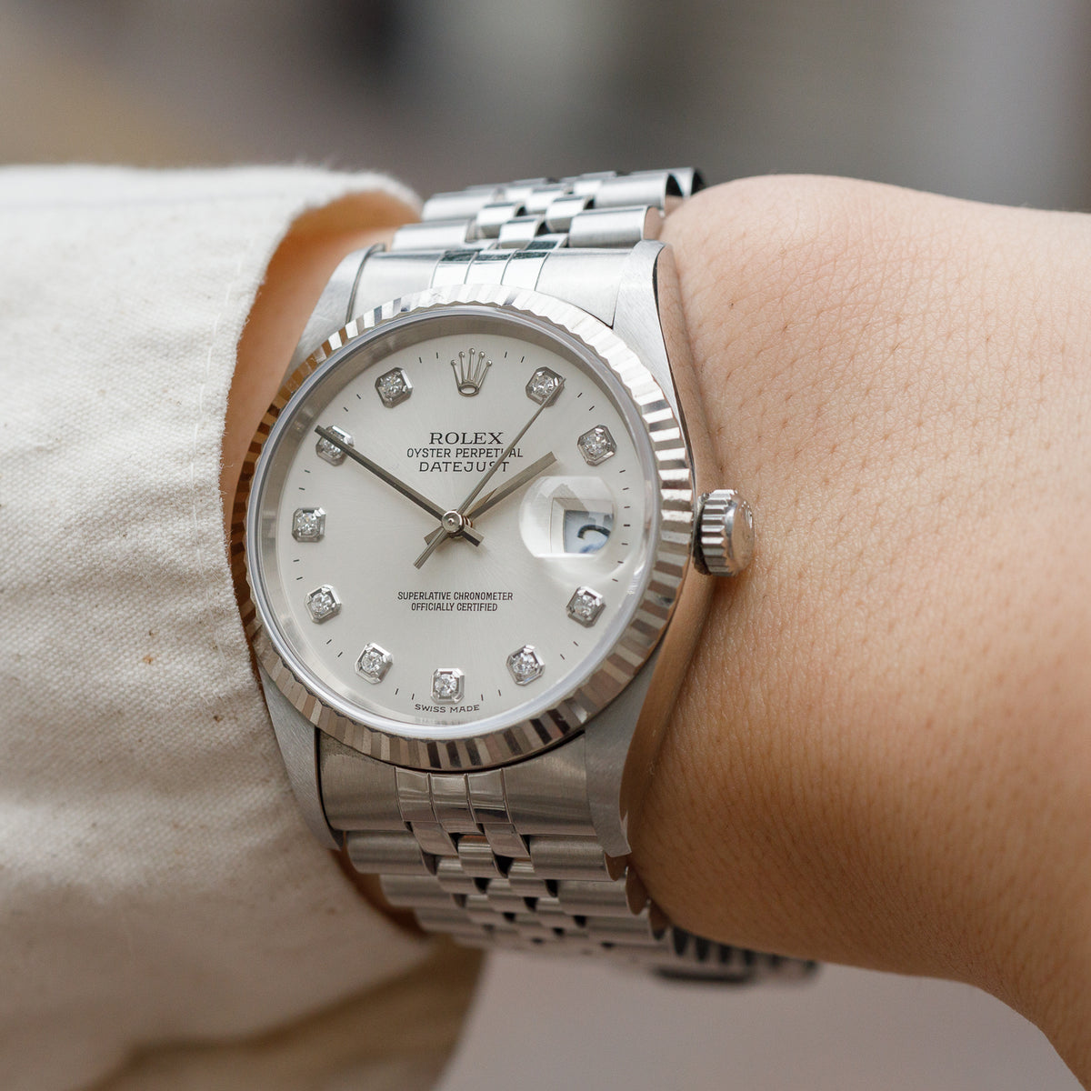 ROLEX DATEJUST Ref.16234G 10 Points Diamond