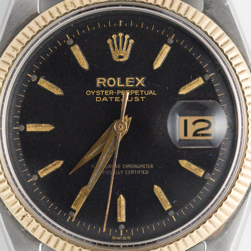 ROLEX DATEJUST Ref.6605 Black Gilt Dial