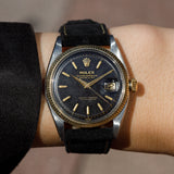 ROLEX DATEJUST Ref.6605 Black Gilt Dial