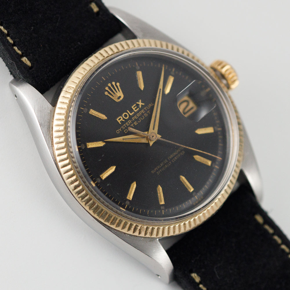 ROLEX DATEJUST Ref.6605 Black Gilt Dial
