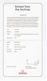 OMEGA SPEEDMASTER Ref.105.003 Extract from the Archives