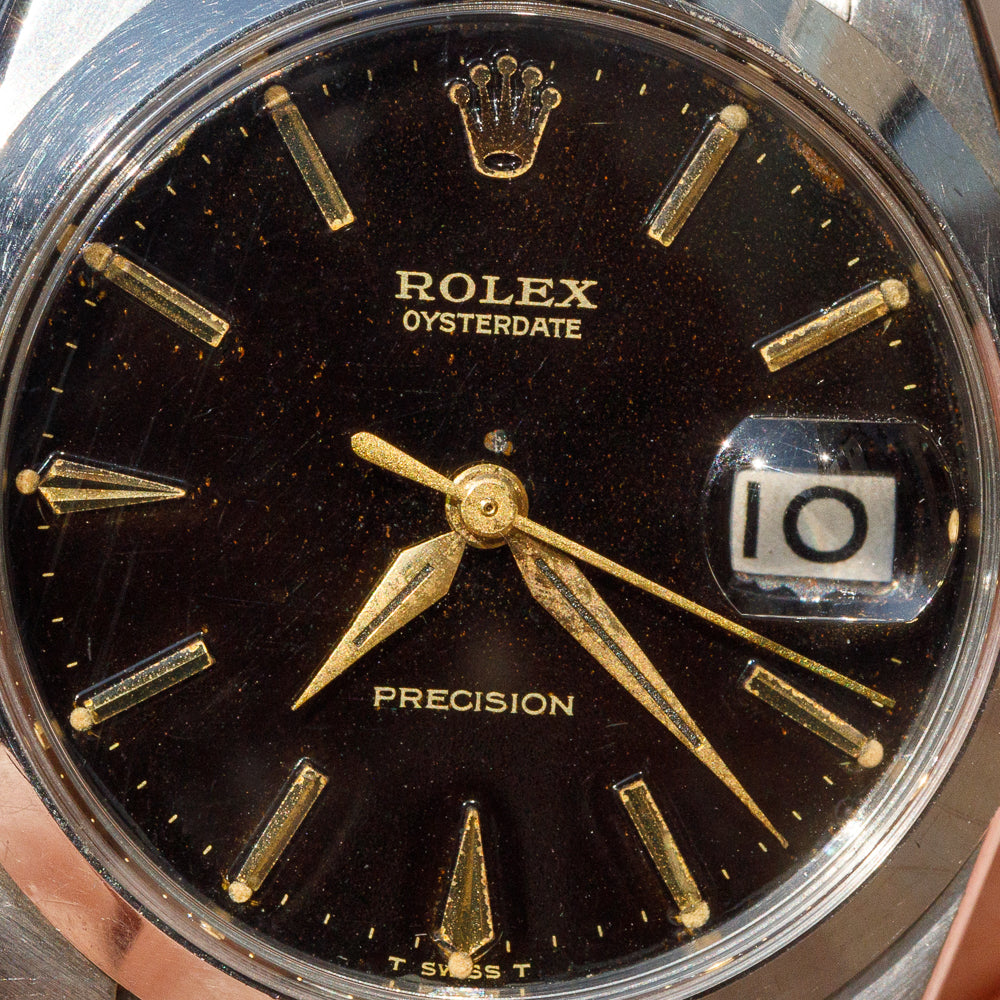 ROLEX OYSTERDATE Re.6694 Black Gilt Dial