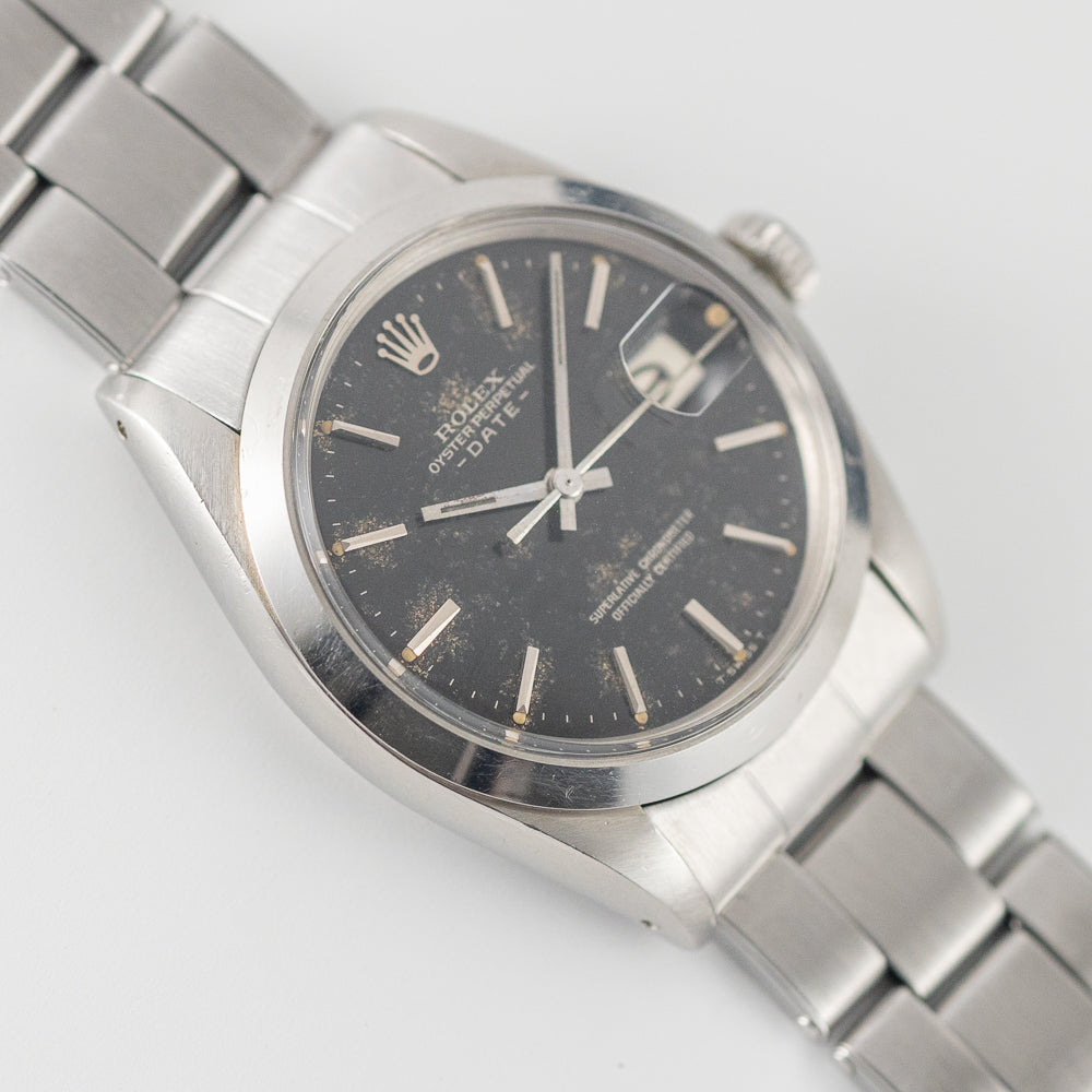 ROLEX OYSTER PERPETUAL DATE Ref.1500 Black Gilt Dial