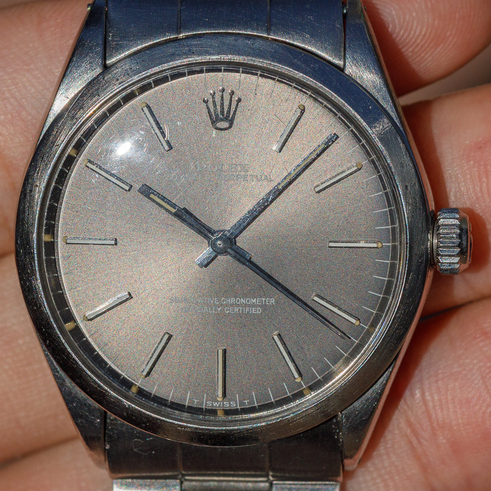ROLEX OYSTER PERPETUAL Ref.1002 Gray Dial Long Minute