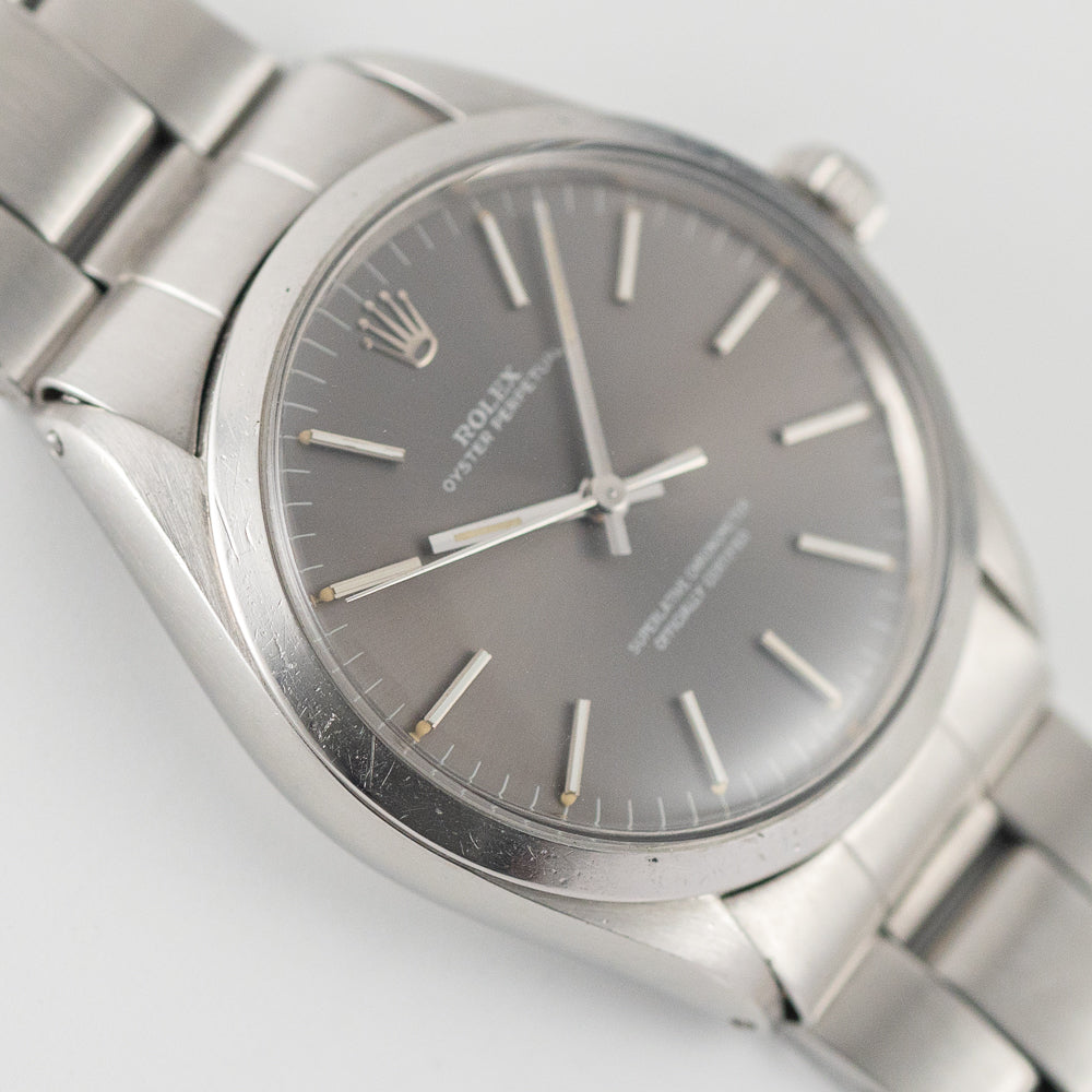 ROLEX OYSTER PERPETUAL Ref.1002 Gray Dial Long Minute