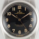 ROLEX BUBBLE BACK Ref.6050 Black Gilt Dial Expansion Bracelet