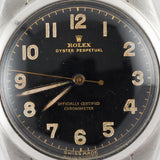 ROLEX BUBBLE BACK Ref.6050 Black Gilt Dial Expansion Bracelet