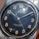 ROLEX BUBBLE BACK Ref.6050 Black Gilt Dial Expansion Bracelet