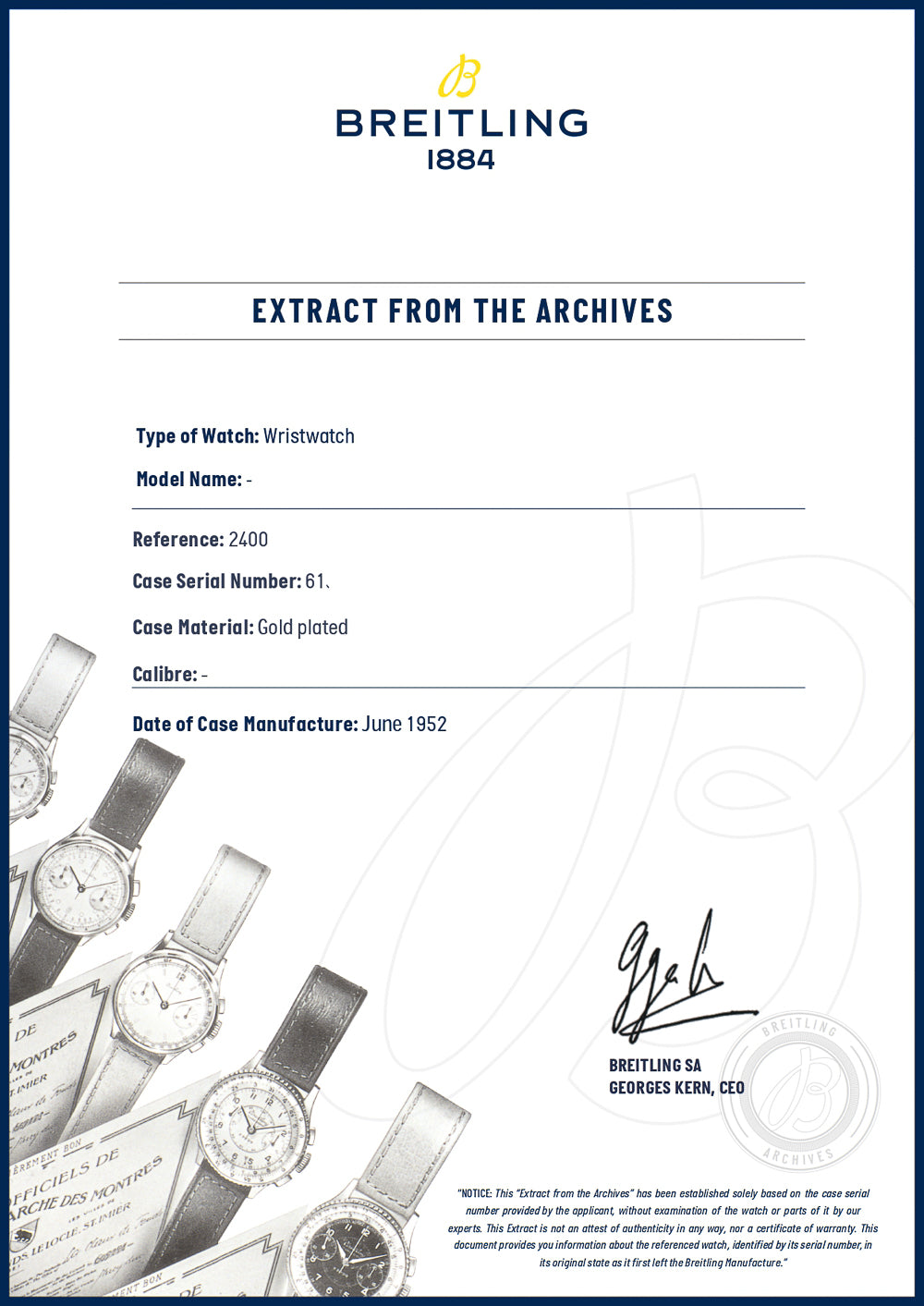 BREITLING Ref.2400 24 Fancy Lugs