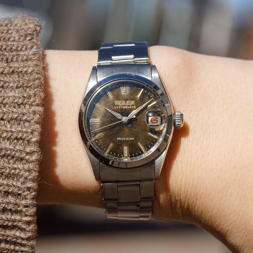 ROLEX OYSTERDATE Ref.6466 Black Gilt Dial
