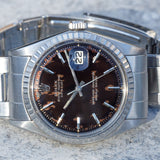 ROLEX DATEJUST Ref.1603 Glossy Black Gilt Dial