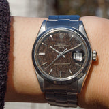 ROLEX OYSTER PERPETUAL DATE Ref.1500 Black Gilt Patina Dial