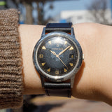 ETERNA MATIC Black Gilt Dial Diamond Index