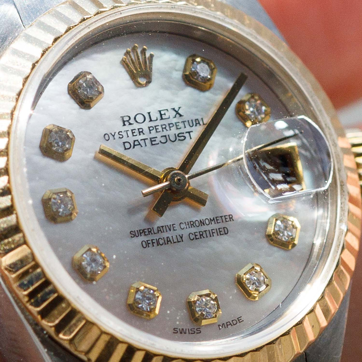 ROLEX DATEJUST Ref.69173 Mother Of Pearl Dial 10 Points Diamond