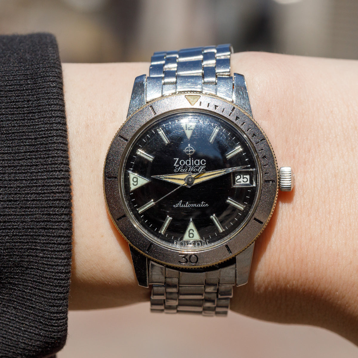 ZODIAC Seawolf Ref.722-916 Black Mirror Dial