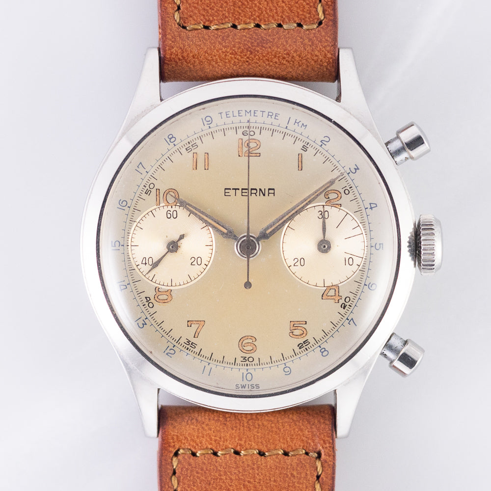 ETERNA Valjoux 22 Round Pusher Screw Back