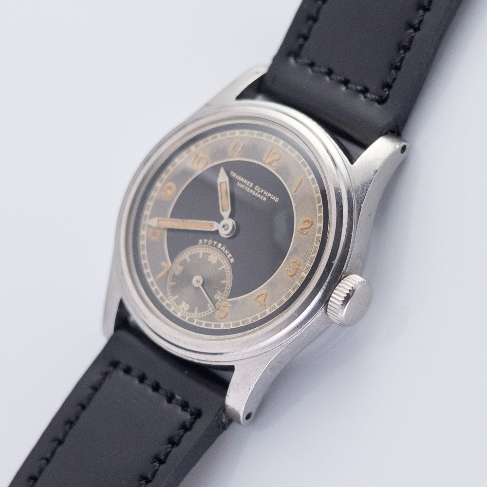 TAVANNES Bulls eye Black Gilt Dial