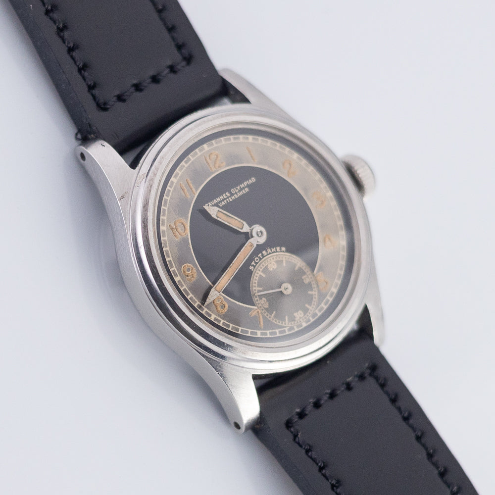 TAVANNES Bulls eye Black Gilt Dial