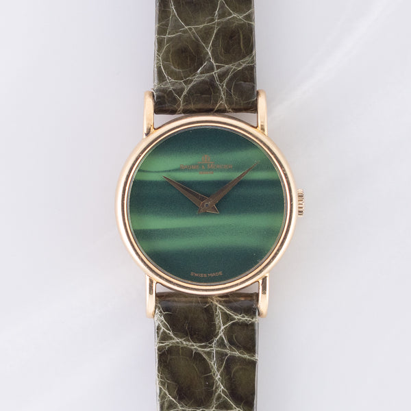 BAUME & MERCIER 18K Yellow Gold Malachite - Like