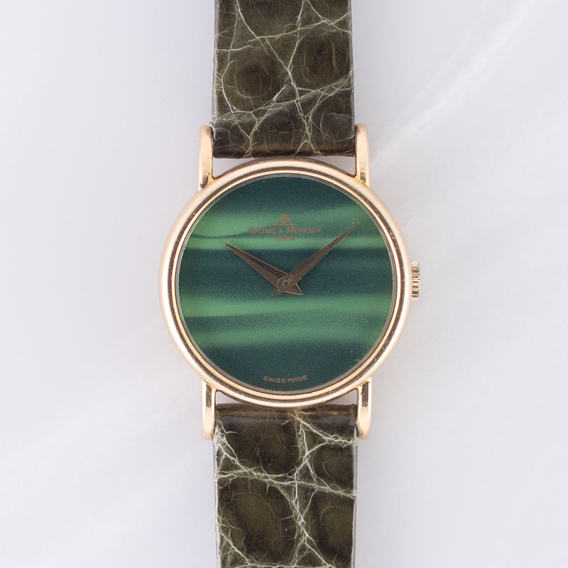BAUME & MERCIER 18K Yellow Gold Malachite - Like