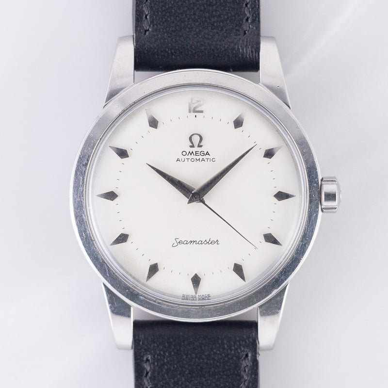 ス*ー様 GW割！動作良好25年12月OH済　OMEGA Seamaster 自 OMEGA Jumbo Seamaster REF.2521-11SC 2657 / 2494 Powder White