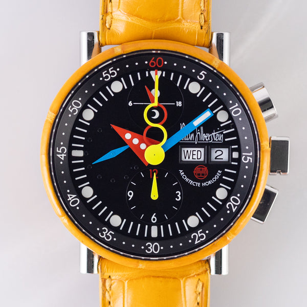 Alain Silberstein Krono Bauhaus Alligator with BOX