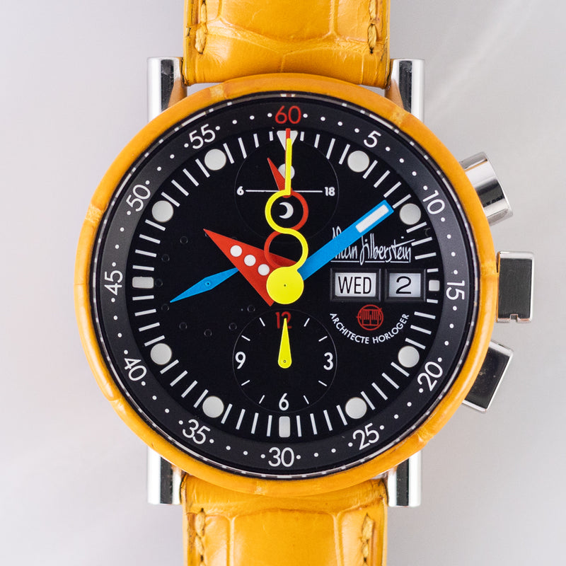 Alain Silberstein Krono Bauhaus Alligator with BOX