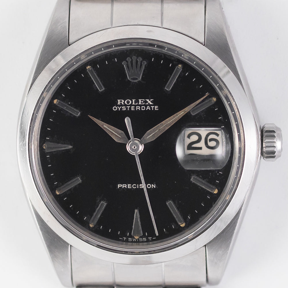 ROLEX OYSTERDATE Ref.6694 Black Gilt Dial – TIMEANAGRAM ROLEX OYSTERDATE Ref.6694 Black Gilt Dial – TIMEANAGRAM