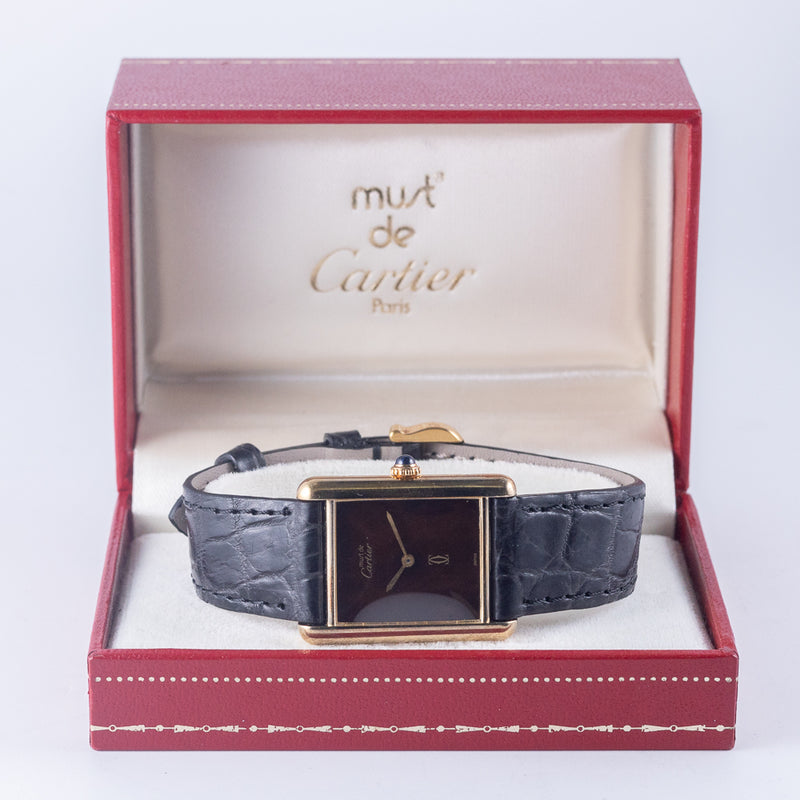 CARTIER LM MUST DE TANK Tortoiseshell