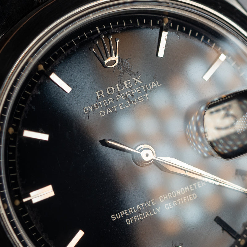 ROLEX DATEJUST Ref.1600 Glossy Black Gilt Dial