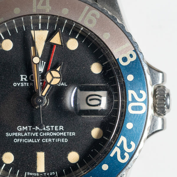 ROLEX GMT-MASTER Ref.1675 matte MK1 Fat font insert