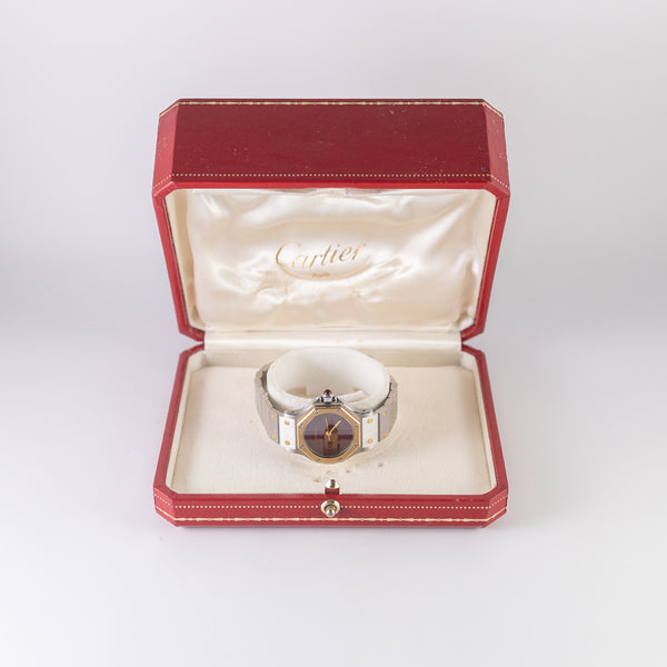 CARTIER SM SANTOS OCTAGON Ref.0907 Burgundy Automatic BOX
