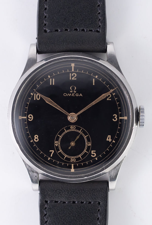 OMEGA Oversize 37.5mm Two Tone Black Gilt dial Cal.26.5SOB