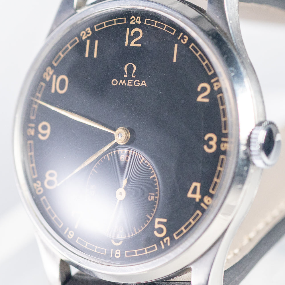 OMEGA Oversize 37.5mm Black Gilt dial Cal.26.5SOB