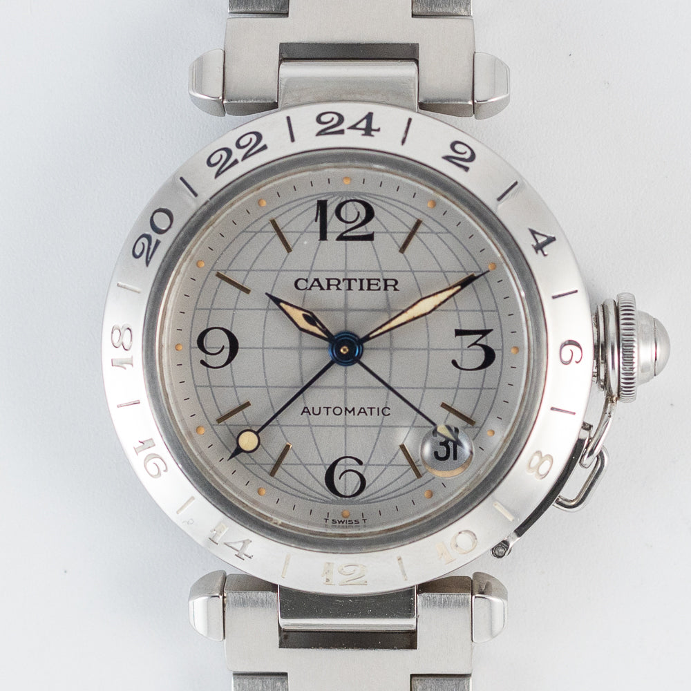 CARTIER LM PASHA GMT Ref.2377 with BOX