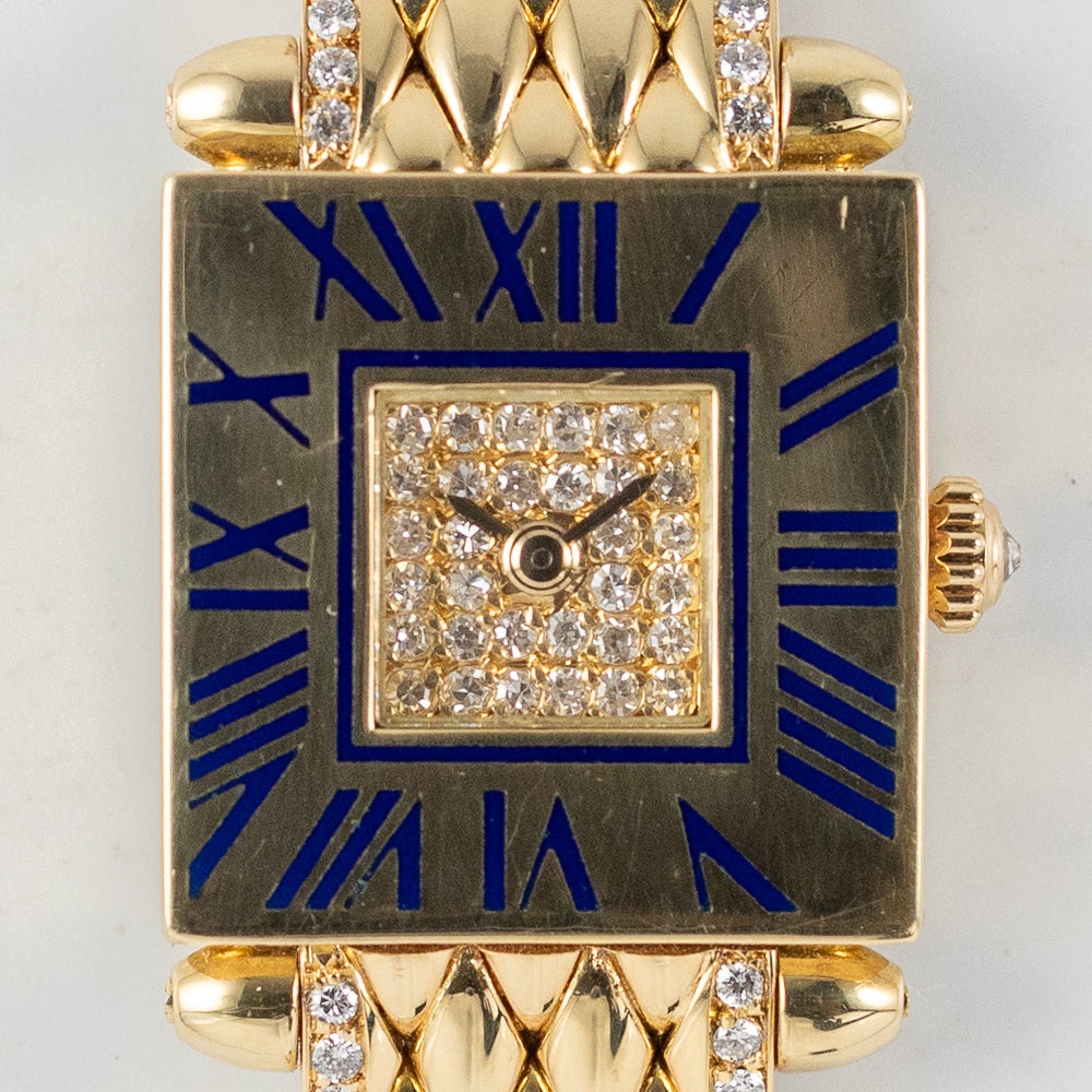 CARTIER SM Tank Obus Quadrant diamonds 18KGold Bracelet