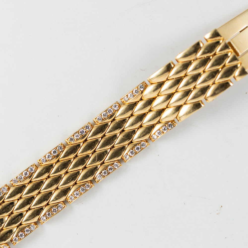 CARTIER SM Tank Obus Quadrant diamonds 18KGold Bracelet