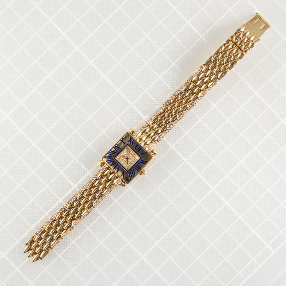 CARTIER SM Tank Obus Quadrant diamonds 18KGold Bracelet