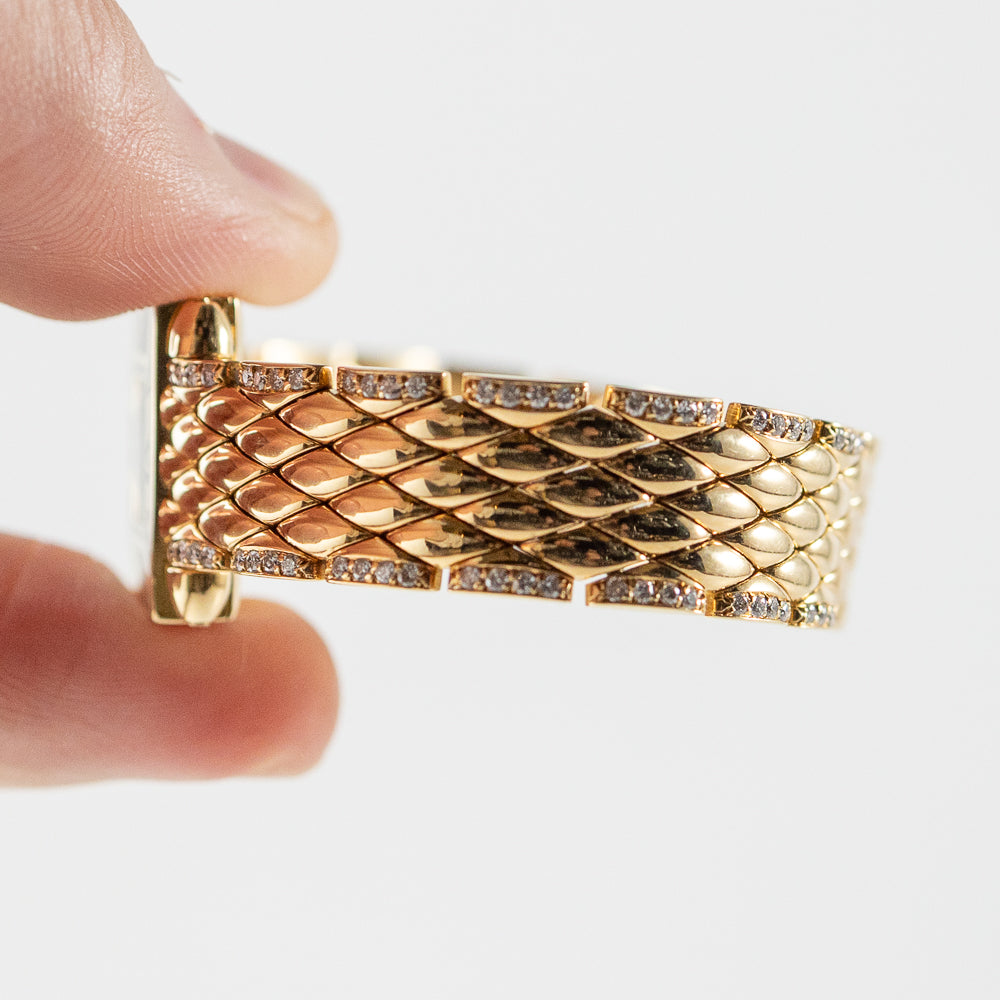 CARTIER SM Tank Obus Quadrant diamonds 18KGold Bracelet
