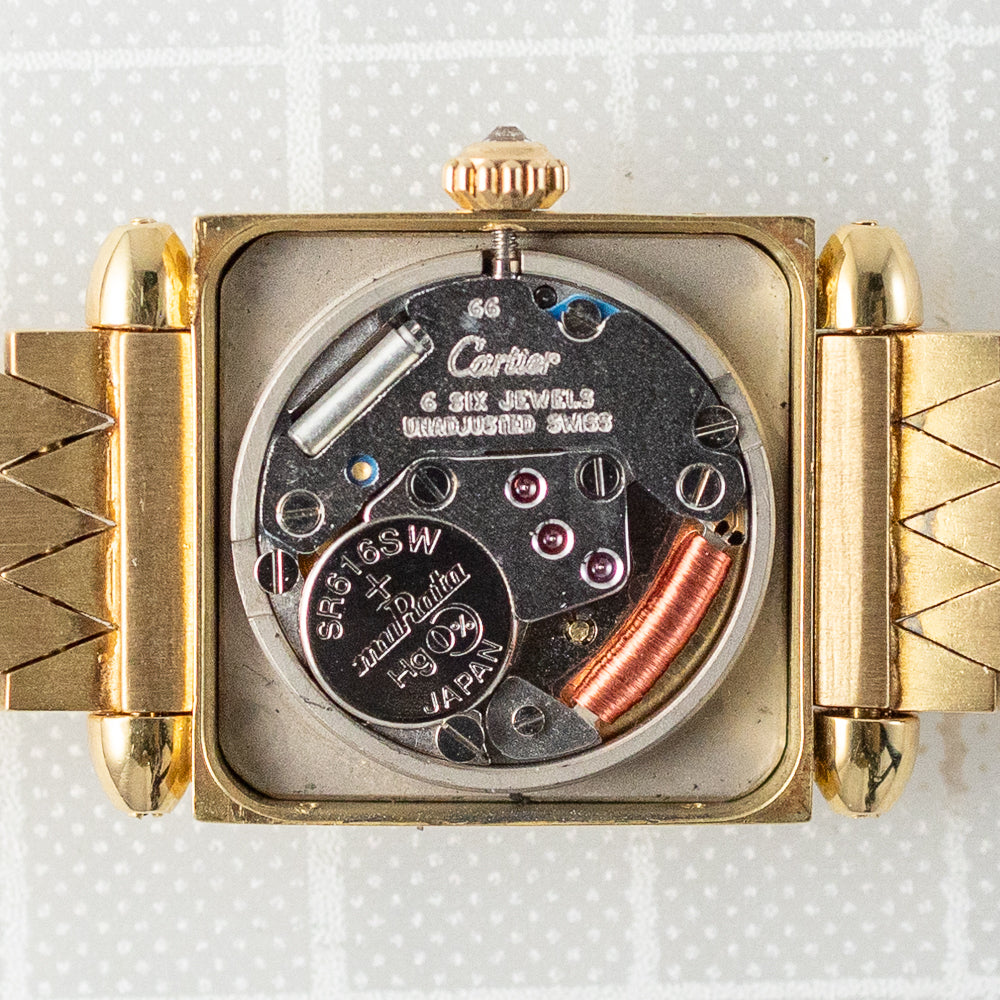 CARTIER SM Tank Obus Quadrant diamonds 18KGold Bracelet