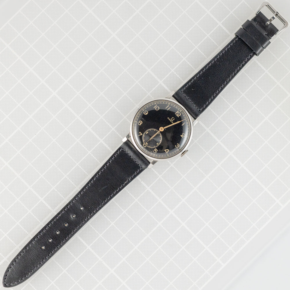 OMEGA Oversize 38mm Black Gilt Dial Cal.30