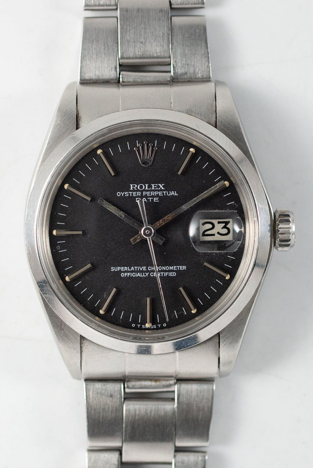 ROLEX OYSTER PERPETUAL DATE Ref.1500 Black Matte Dial